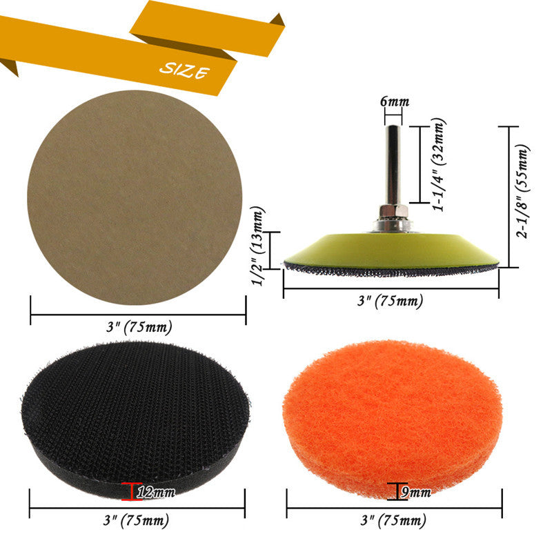 Plateau Velcro 75 mm + Kit disque abrasif Multi-grains 21 Pièces