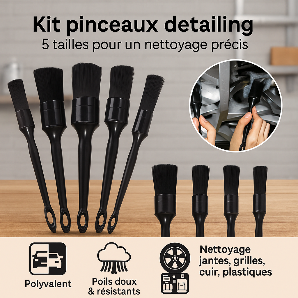 Kit Pinceaux Detailing Pro (5 pièces)