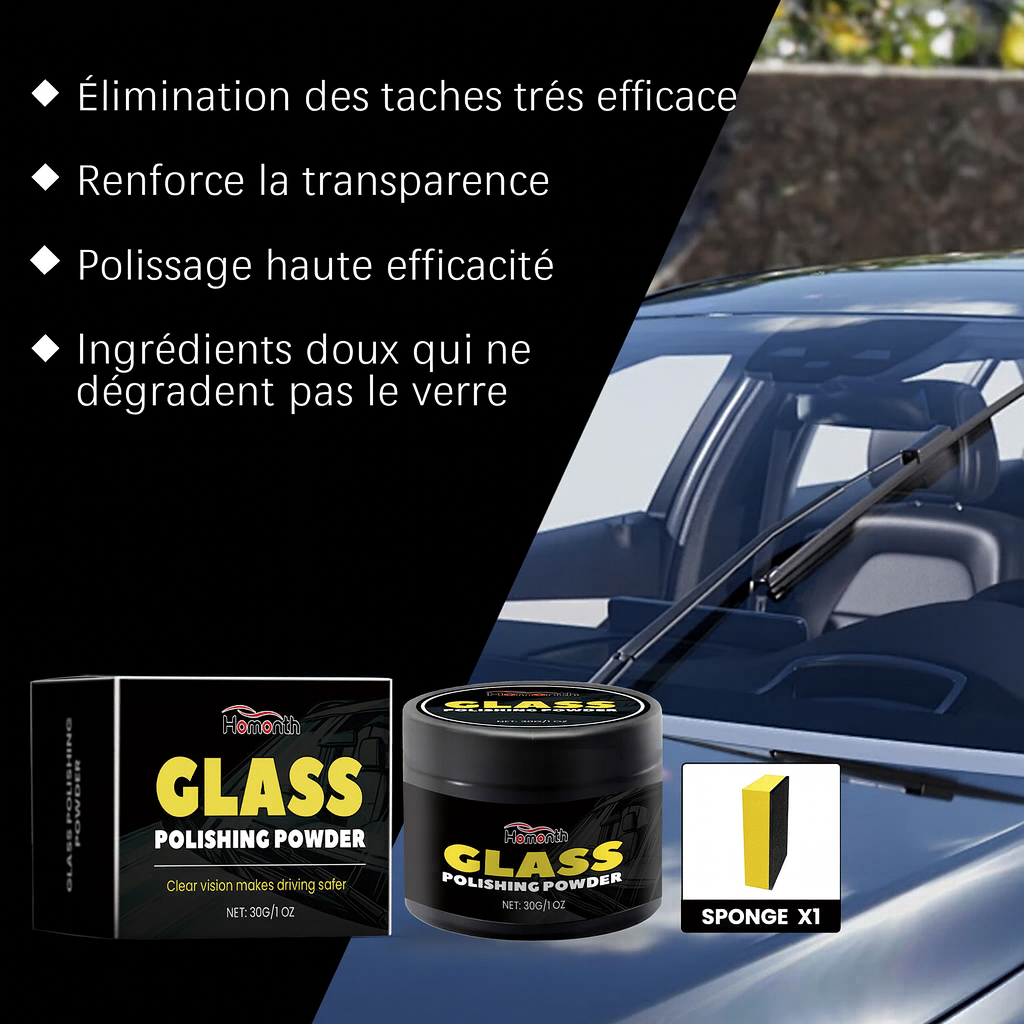 Glass Polishing Powder - Spéciale Traces de calcaire et silice