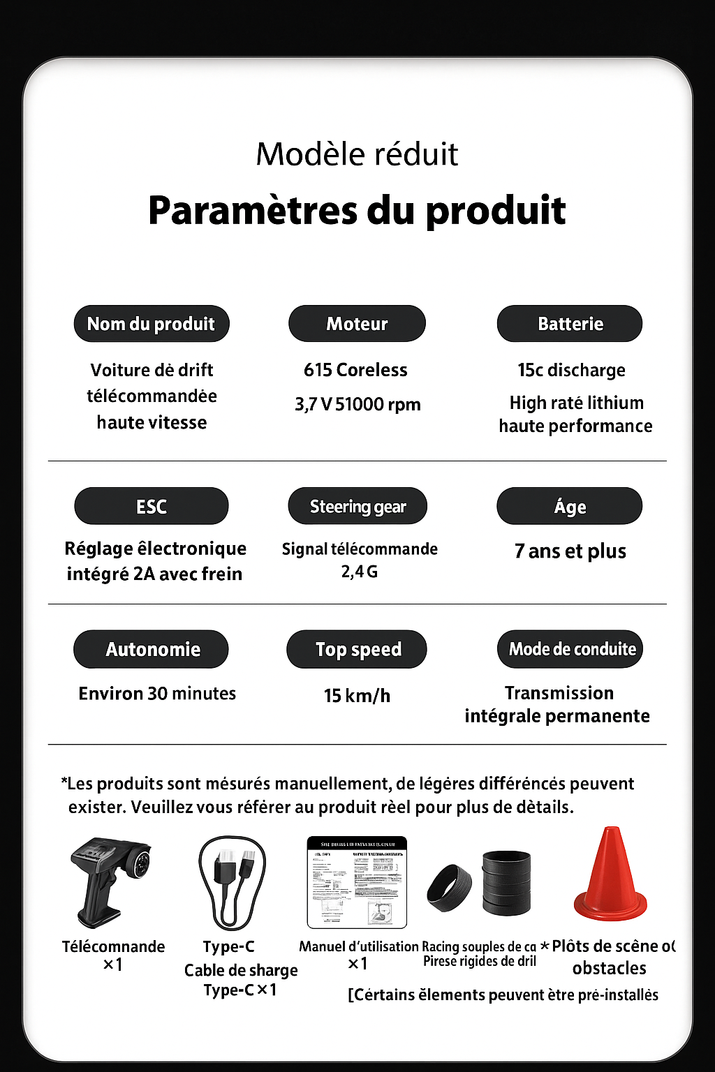 Mini RC Drift Car 4 Roues Motrices - Avec ou Sans Gyroscope