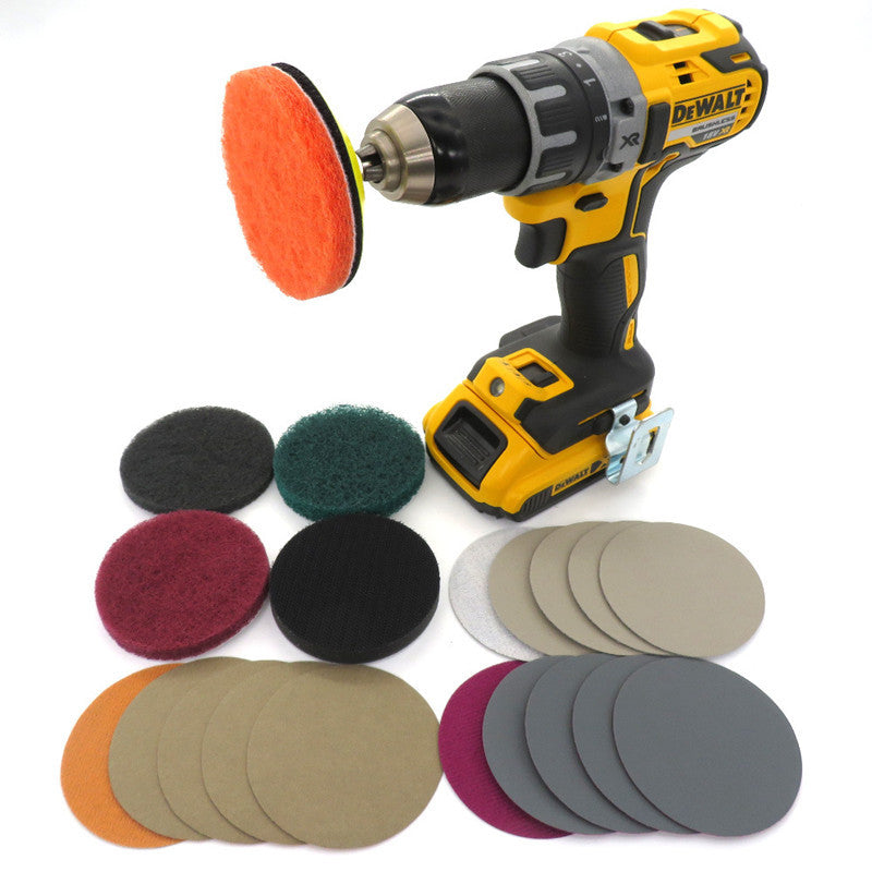 Plateau Velcro 75 mm + Kit disque abrasif Multi-grains 21 Pièces