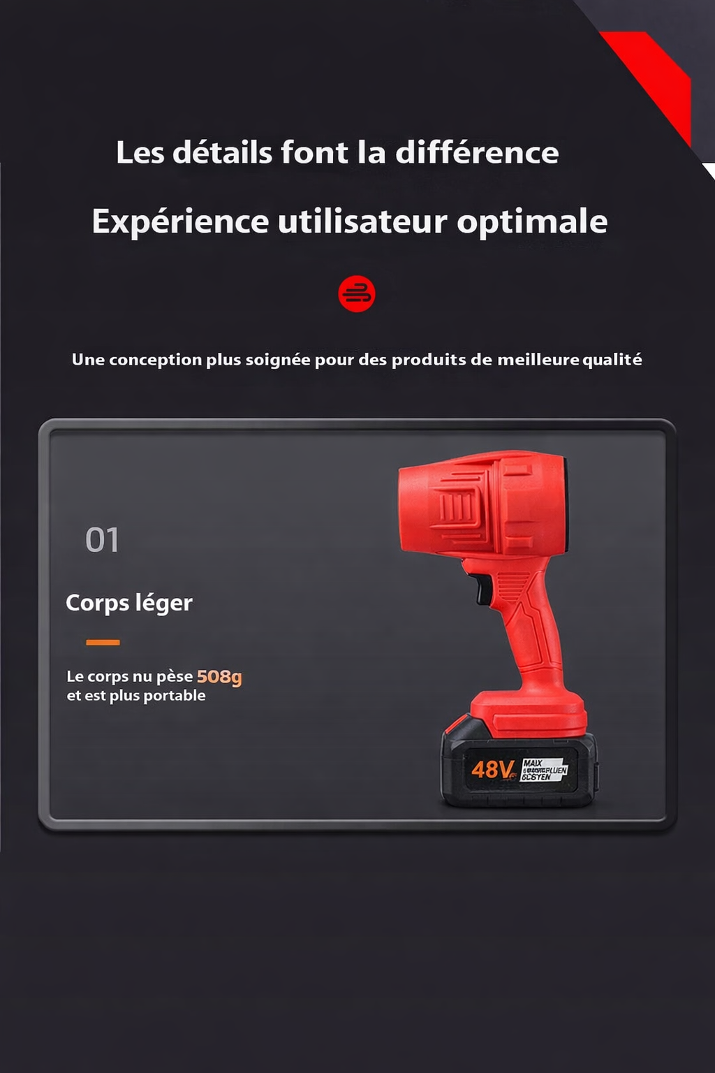 Souffleur de séchage sans fil 21V (haute puissance) – Spécial Detailing