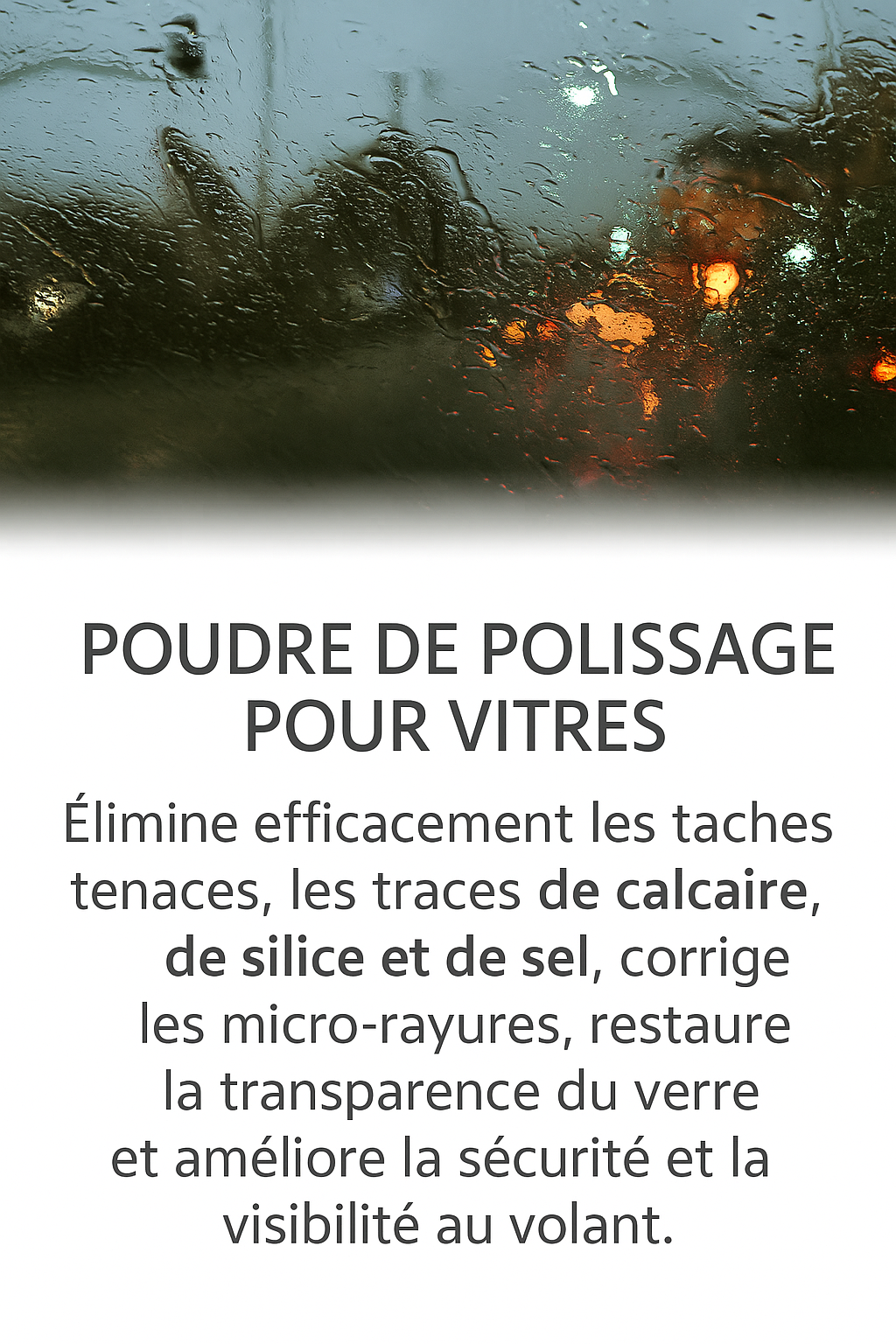 Glass Polishing Powder - Spéciale Traces de calcaire et silice