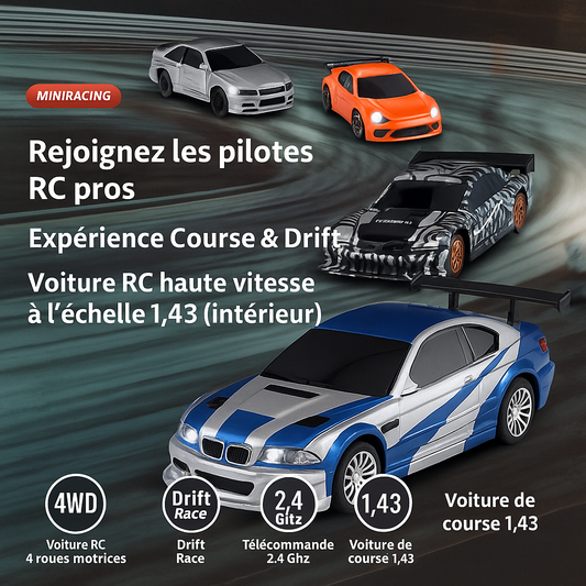Mini RC Drift Car 4 Roues Motrices - Avec ou Sans Gyroscope